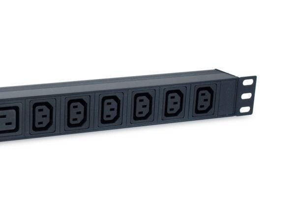 Equip 333316, 1U, Aluminium, Sort, 8 AC-utganger, C13 kopling, C19 kopling, C20 kopling