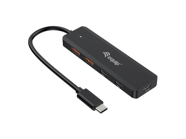 Equip 128966, USB 3.2 Gen 2 (3.1 Gen 2) Typ-C, USB 3.2 Gen 2 (3.1 Gen 2) Typ-C, USB 3.2 Gen 2 (3.1 Gen 2) Typ-A, 10000 Mbit/s, Sort, 0,18 m, Kina