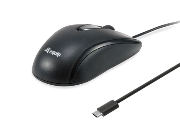 Equip 245116, Molempikätinen, Optinen, USB Type-C, 1200 DPI, musta