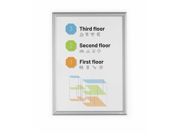 Durable 500823, Rektangel, Sølv, Aluminium, Monokromatisk, Ingen mønster, 450 x 625 mm