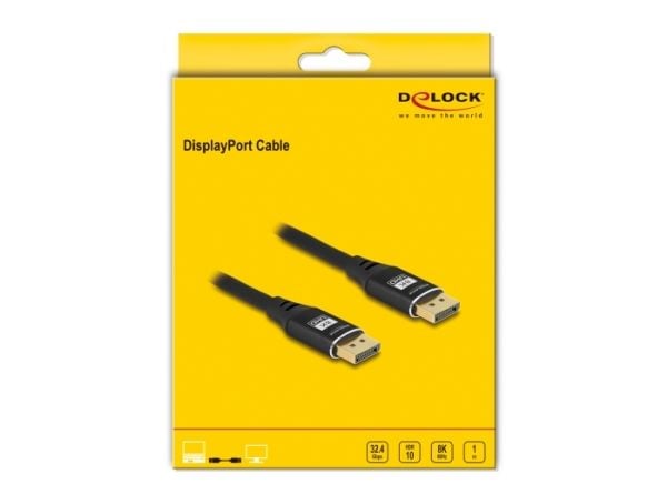 DeLOCK 80620, 1 m, DisplayPort, DisplayPort, Hanstik, Hanstik, 7680 x 4320 piksler