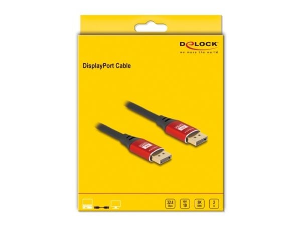 DeLOCK 80605, 2 m, DisplayPort, DisplayPort, Hanstik, Hanstik, 7680 x 4320 piksler