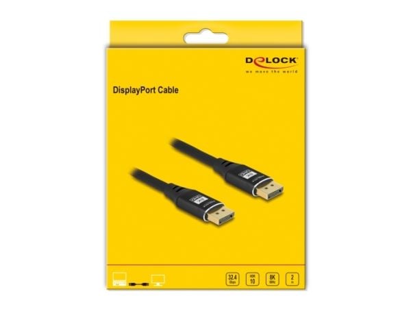 DeLOCK 80621, 2 m, DisplayPort, DisplayPort, Hanstik, Hanstik, 7680 x 4320 piksler