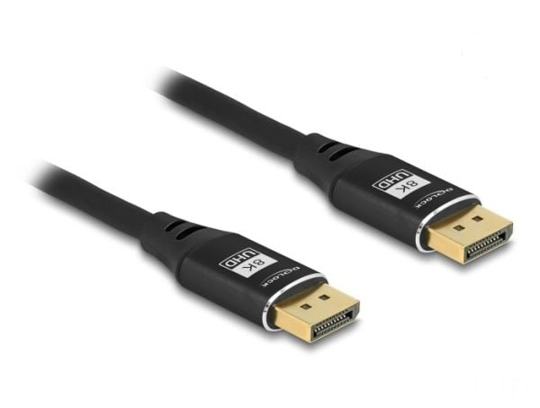 Delock - DisplayPort-kabel - DisplayPort (hann) til DisplayPort (hann) - DisplayPort 1.4 - 3 m - 8 K 60 Hz (7680 x 4320) støtte, opptil 32,4 Gbps-d...