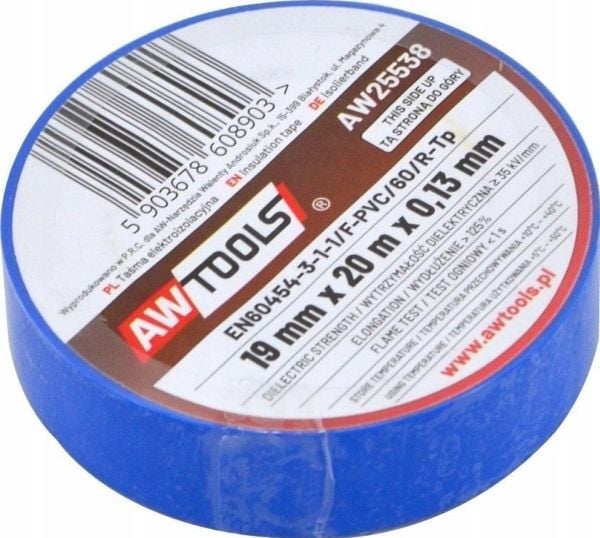 AWTools isolasjonstape 15mm x 20m blå