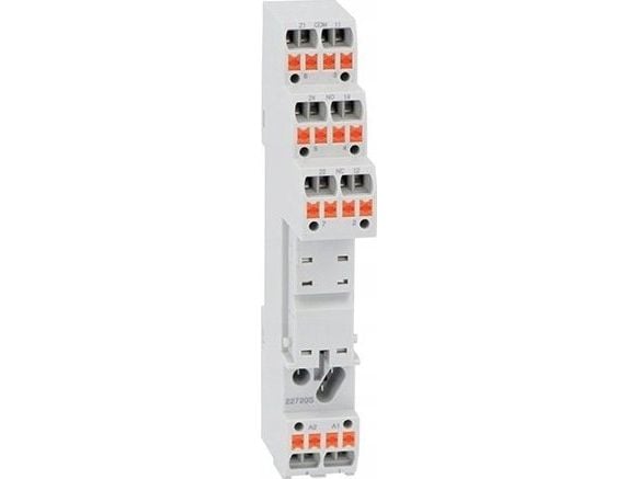 Stikkontakt for miniatyrreleer, uten ejektorklemme, fjærklemmer (kontaktklemmer ovenfra)