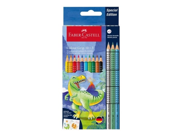 Faber-Castell Colour GRIP Special Edition - Fargeblyant - t-rex - assorterte skinnende farger (en pakke 13)