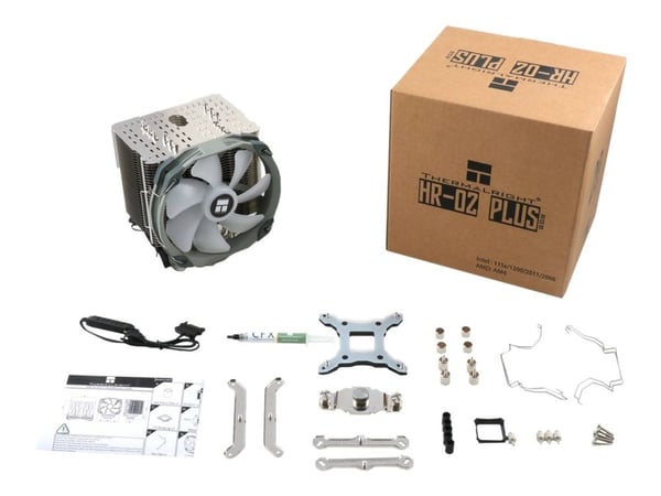 Thermalright HR-02 Plus - Prosessorkjøler - (for: LGA1156, LGA1155, LGA2011, LGA1150, LGA1151, AM4, LGA2066, LGA1200, LGA1152) - nickel plated copp...