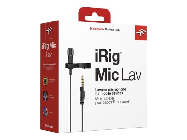 IK Multimedia iRig Mic Lav, Paikoilleen napsautettava mikrofoni, 35 dB, 30 - 16000 Hz, 3%, Langallinen, 3.5 mm (1/8")
