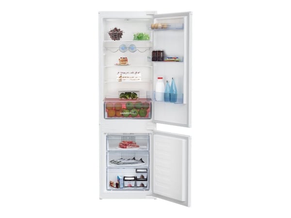 Beko BCHA275K4SN - Kylskåp/frys - bottenfrysskåp - inbyggd - bredd: 54 cm - djup: 54.5 cm - höjd: 177.5 cm - 262 liter - Klass E - vit