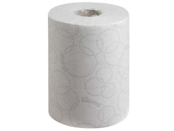 Håndklæderulle, Kimberly-Clark Kleenex, 2-lags, 100m x 19,8cm, Ø15cm, hvid, blandingsfibre