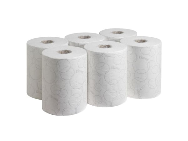 Håndklæderulle, Kimberly-Clark Kleenex, 2-lags, 100m x 19,8cm, Ø15cm, hvid, blandingsfibre