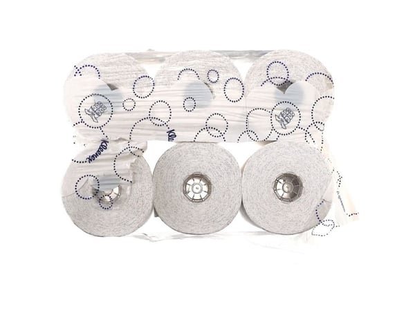 Håndklæderulle, Kimberly-Clark Kleenex, 2-lags, 100m x 19,8cm, Ø15cm, hvid, blandingsfibre