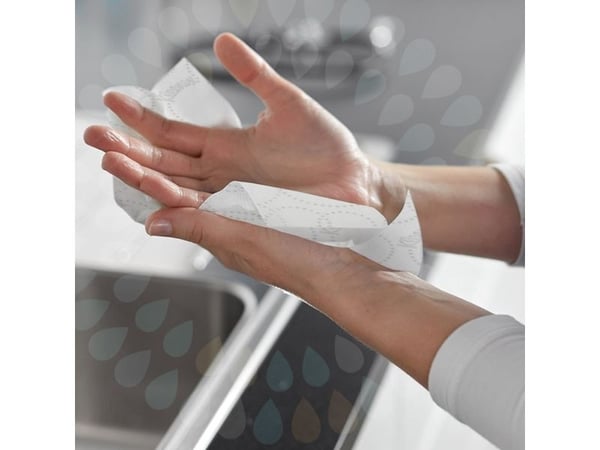 Håndklæderulle, Kimberly-Clark Kleenex, 2-lags, 100m x 19,8cm, Ø15cm, hvid, blandingsfibre