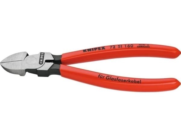 Knipex 72 51 160, Diagonal tang, Kromvanadiumstål, Plast, Rød, 160 mm, 166 g
