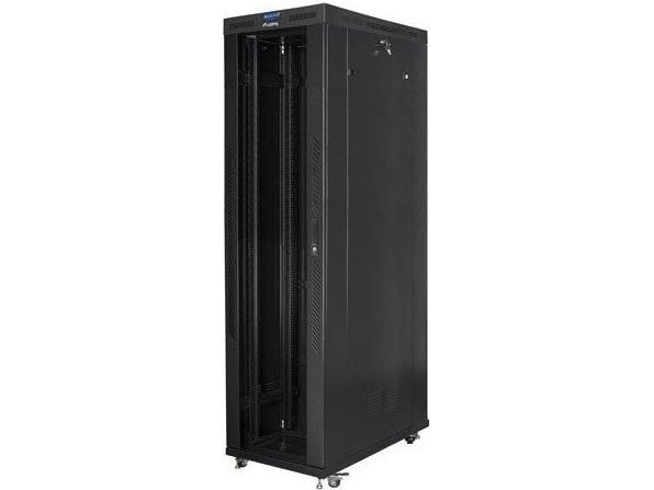 Lanberg 19-tuumainen telinepystykaappi 47U 800x1200mm, LCD lasiovi (FLAT PACK) musta