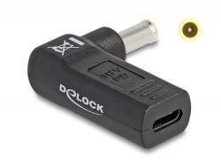 Delock - Strømadapter - USB-C (hunn) til 5,5 x 3,0 mm DC-jakk (hann) - 19 V - 3 A - vinklet - svart
