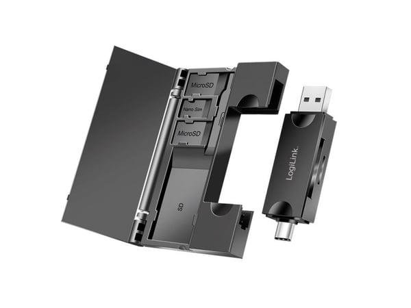 LogiLink Card USB 3.2 with Case - Card-Reader - Micro SD