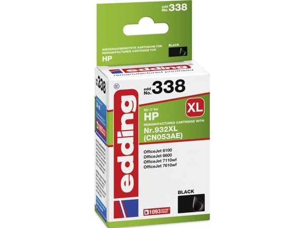 Edding EDD-338, Sort, Pigmentbasert blekk, 30 ml, 1093 sider