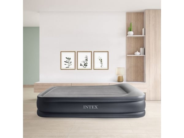 Intex DuraBeam+ Deluxe Pillow Rest Raised, Dobbel Madrass, Rektangel, Inne & Ute, Innebygd luftpumpe