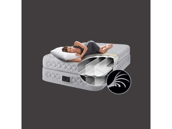 Intex DuraBeam Supreme Air-Flow, Dobbel Madrass, Rektangel, Innebygd luftpumpe