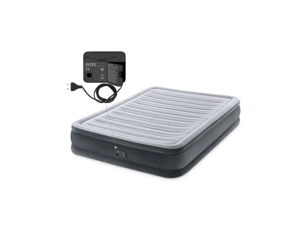 Intex DuraBeam Comfort Plush Mid-Rise, Dobbel Madrass, Rektangel, Innebygd luftpumpe