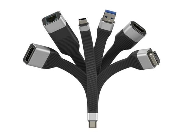 Techly ICOC-USBC-FL-U4, 0,124 m, USB C, USB C, USB4 Gen 2x2, 40 Gbit/s, Sort