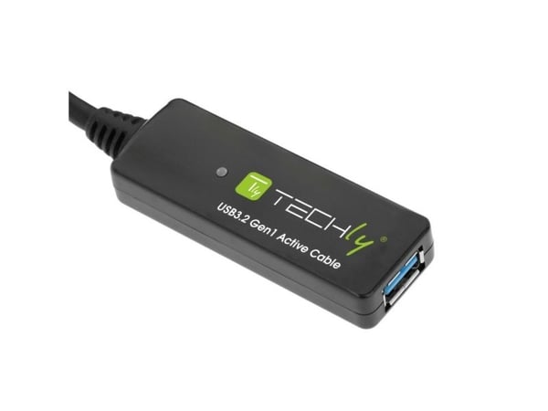 Techly ICUR30100G, 10 m, USB A, USB A, USB 3.2 Gen 1 (3.1 Gen 1), Sort