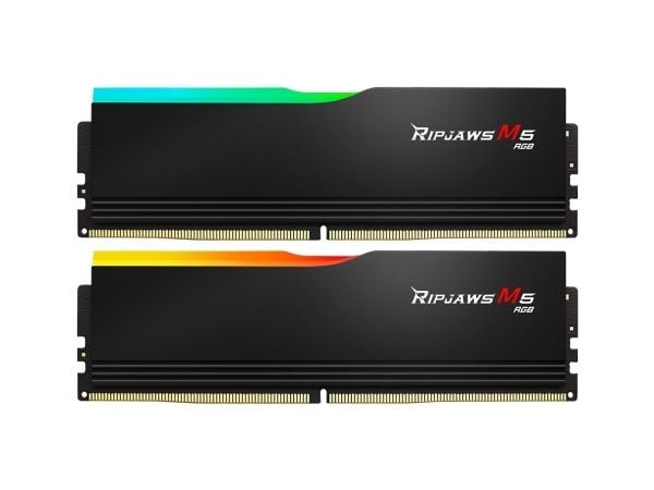 G.Skill Ripjaws M5 RGB - DDR5 - sett - 64 GB: 2 x 32 GB - DIMM 288-pin - 5200 MT/s / PC5-41600 - CL40 - 1.1 V - ikke-bufret - ikke-ECC - matt svart