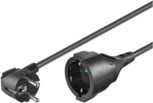 goobay - Jatkojohto sähköverkkoa varten - virta CEE 7/7 (uros) kulma CEE 7/4 (naaras) - AC 250 V - 10 A - 10 m - musta