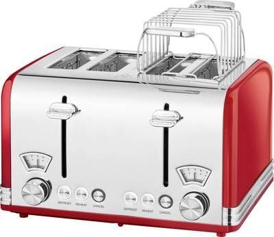 ProfiCook PC-TA 1194, 4 skiver, Rød, Stål, Metall, Knapper, Nivå, Rotasjon, 1630 W, 220 - 240 V