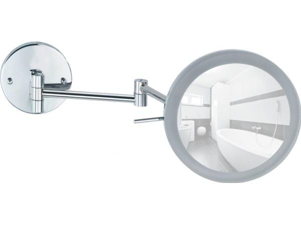Kosmetikk-speil Wenko veggspeil Aura LED 10–40 x 24,5 cm kromstål