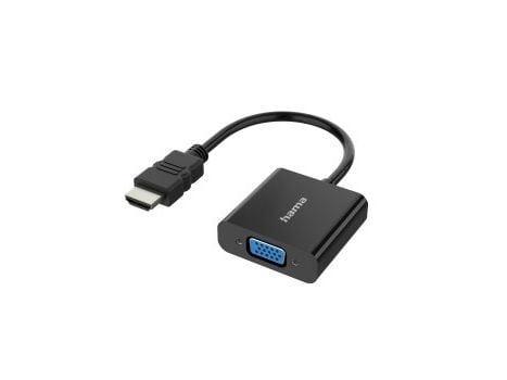 Hama - Adapter för video / ljud - HDMI kontakt till HD-15 (VGA), mini-phone stereo 3.5 mm hona - 15 cm - svart - stöd för 1080p
