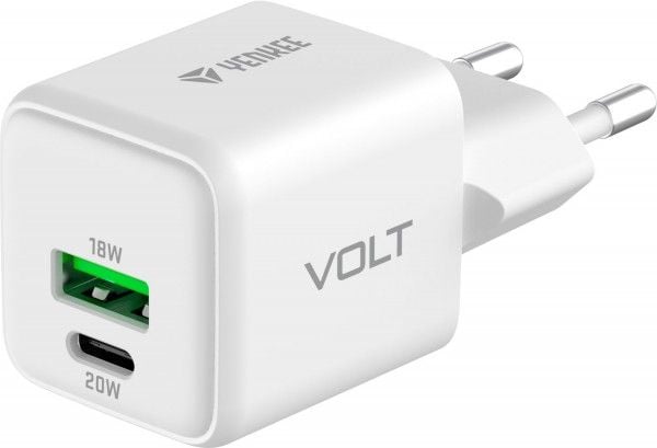 Nätladdare Yenkee USB C/A 20W/18W 3A Power Delivery 3.0 QC3.0