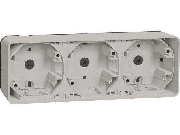 Schneider Electric Mureva Style Seinäkiinnitysteline 3x vaakasuora valkoinen MUR39913 MUR39913