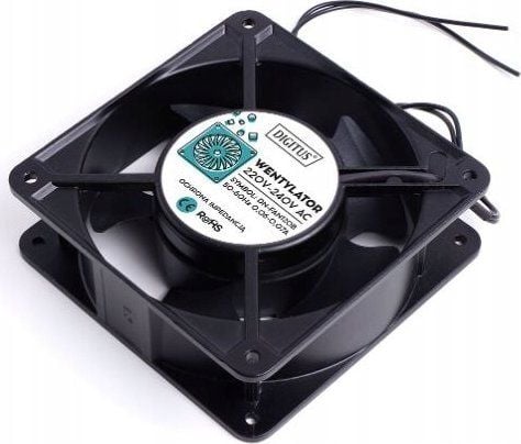 Digitus DN-FAN120B, Avkjølingsvifte, Sort, 288 m³/t, -20 - 80 °C, AC, 220 V