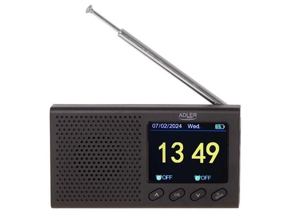 Adler AD 1198 FM reiseradio | alarmfunksjon | svart