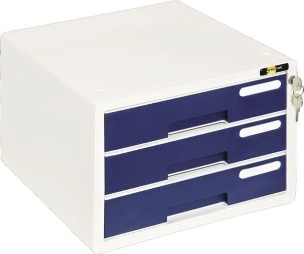 Grand oppbevaringsboks med 3 skuffer i plast med lås YELLOW ONE GRAND YL-S903 GRANAT