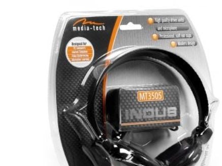 Mediatech MT3505, Hörlurar, Huvudband, Svart, Rotations-, 2,5 m, Kabel