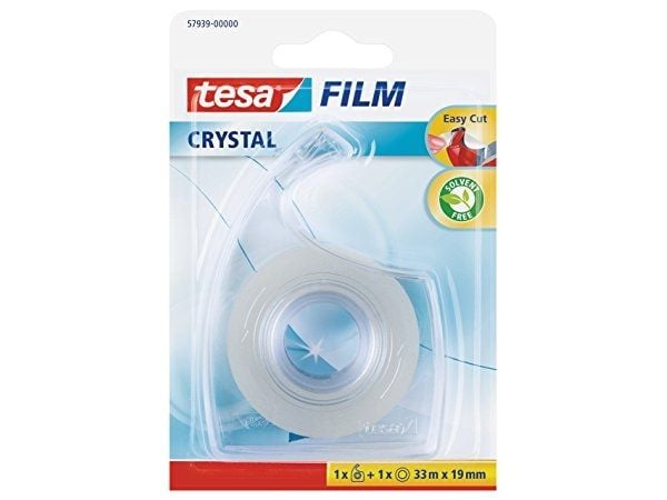 Tesa toimistoteippi TESAfilm CRYSTAL 33m X19mm + Easy Cut annostelija 57939-00000