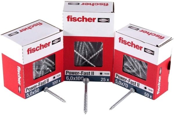 Fischer Power-Fast II 670237 Lastulevyruuvit 4 mm 30 mm T-profiili Teräs Sinkitty 200 kpl
