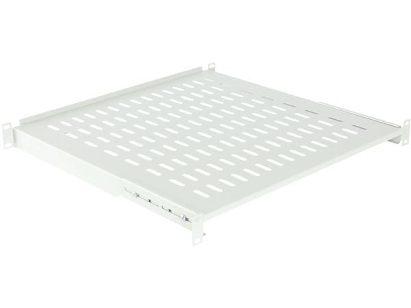 Lanview by Logon - Rack-hylle - front, rear connected, d=450 mm - hvit, RAL 7035 - 1U - 19"