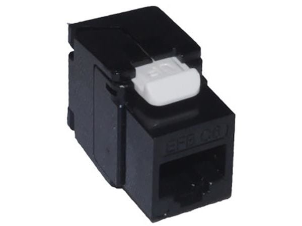 Konnektor kat 6 UTP keystone, tool-less, pakke med 100 stk., farve: sort - (100 stk.)
