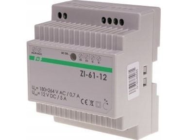F&F switchmode-nätaggregat 60W, Uwe 185-265V AC, Uwy 12V DC - ZI-61-12V