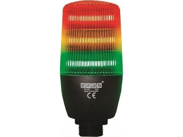 Emas LED signalkolonne trefarget med summer, 55 mm, PLC, 24V AC/DC T0-IF5T024ZM05