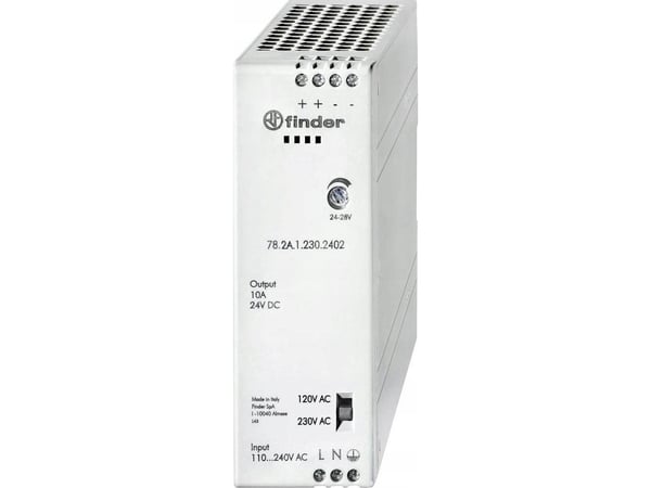 Finder 78.2A.1.230.2402 Yläkiskon virtalähde (DIN-kisko) 24 V/DC 10 A 240 W (78.2A.1.230.2402)