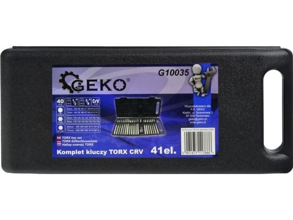 Geko Kpl.kluczy torx CRV 41el. plastikas laatikko (10)