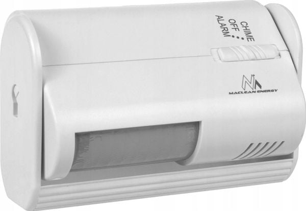 Maclean MCE311 W wireless entry indicator, PIR sensor, range 8 m, powered by a 9 V DC battery, volume above 70 dB Maclean MCE311 W wireless entry indicator, PIR sensor, range 8 m, powered by a 9 V DC battery, volume above 70 dB