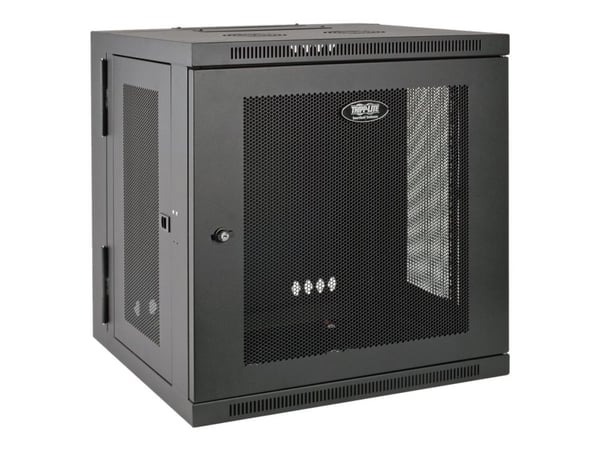 Eaton Tripp Lite Series 10U Wall Mount Rack Enclosure Server Cabinet Hinged w/ Door & Sides - Rack skåp - väggmontering - svart - 10U - 19"