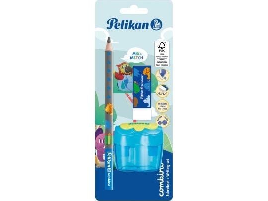 Pelikan elevblyantsett Combino BS,rad.,ansp.,blå